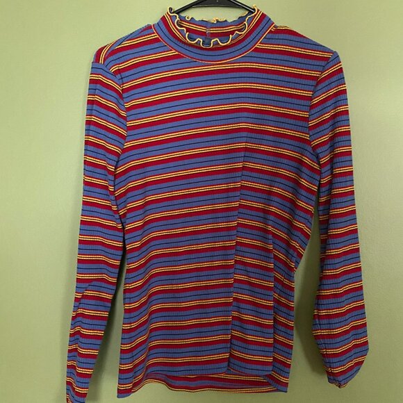 Modcloth Ribbed Mock Neck L - Picture 1 of 1